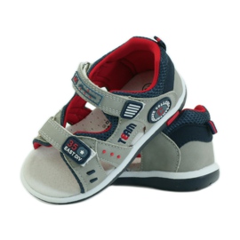 American Club Sandálias com inserção de couro americano 87297 azul marinho cinza 3