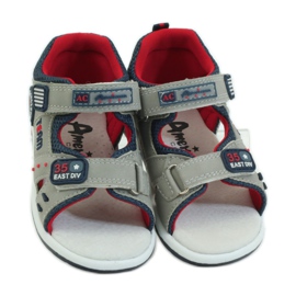 American Club Sandálias com inserção de couro americano 87297 azul marinho cinza 4