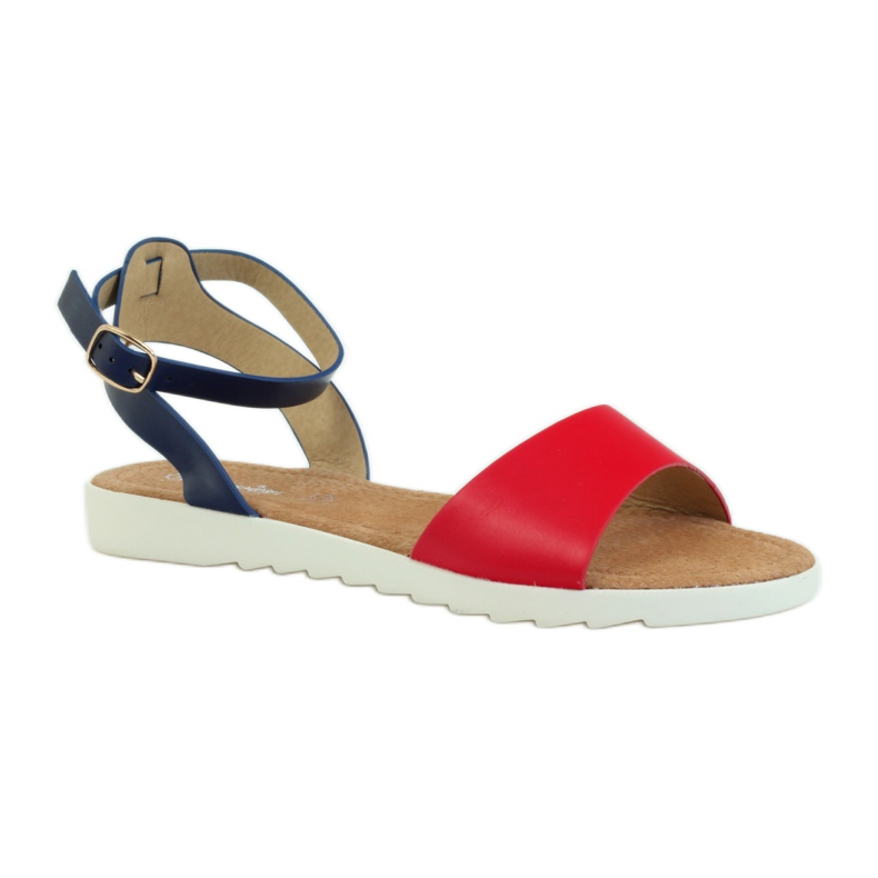 American Club Sandálias de couro com palmilha americana 170621 vermelho azul marinho 1