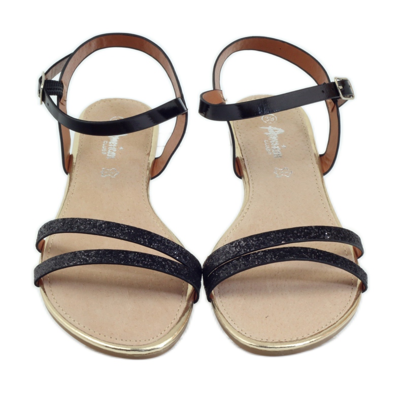 American Club Sandália Black American 052 com brilho preto 4