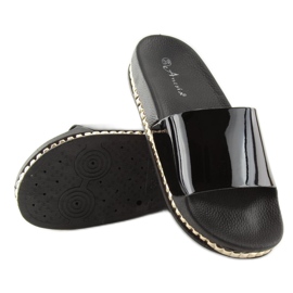 Chinelos pretos de mulher negra N-29 preto 2