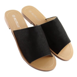 H8-116 pantufas pretas retas pretas preto 2