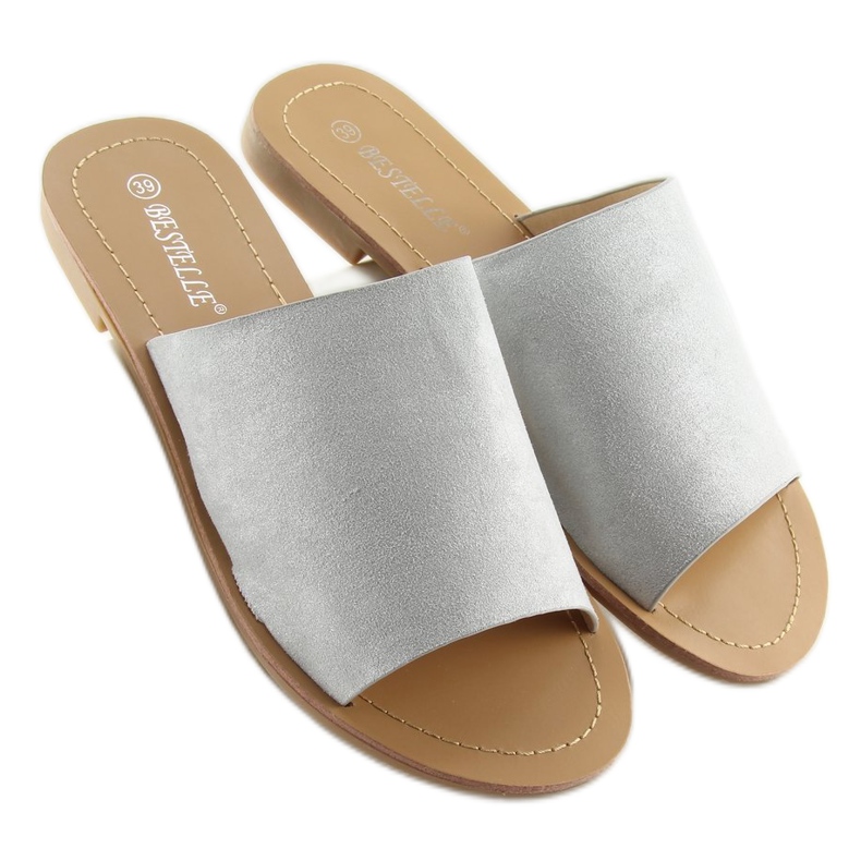 H8-116 Chinelos cinza retos cinza 2