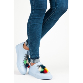 Ideal Shoes Tênis azuis com franjas azul 2 Ideal Shoes Tênis azuis com franjas azul 2