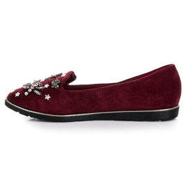 Fama Lordes de camurça com enfeites vermelho 1 Fama Lordes de camurça com enfeites vermelho 1