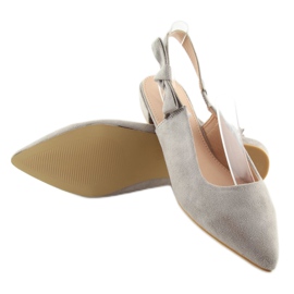 Bailarinas cinza com salto aberto 100-879SA-1 2