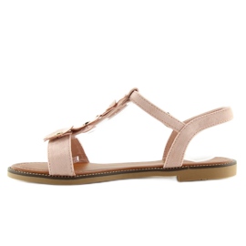 Sandálias femininas de camurça rosa WL-001 1