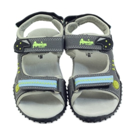 American Club Inserção de couro americano 1718 cinza azul preto 4