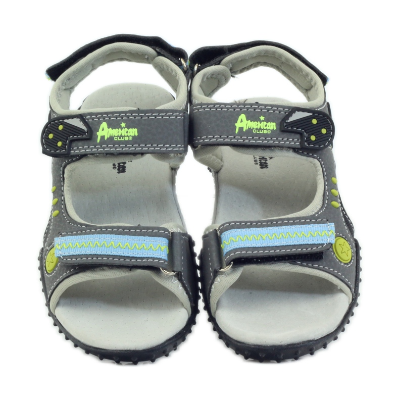 American Club Inserção de couro americano 1718 cinza azul preto 4