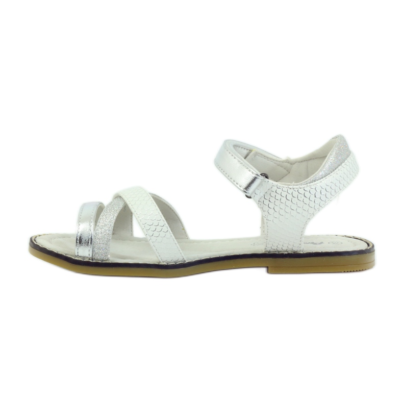 American Club Sandálias americanas sapatos infantis palmilha de couro cinza 2