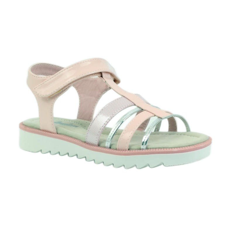 American Club Sandálias com inserção de couro americano 16903 rosa cinza 1