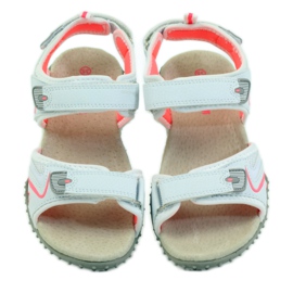 American Club Sandálias com inserção de couro americano 1707 laranja branco 4