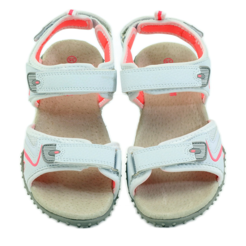 American Club Sandálias com inserção de couro americano 1707 laranja branco 4