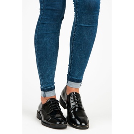 Primavera sapatos femininos lacados preto 1