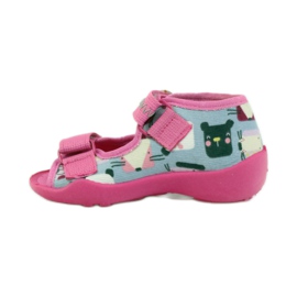 Chinelos Sandálias Serduszko Befado 242p071 rosa cinza 2