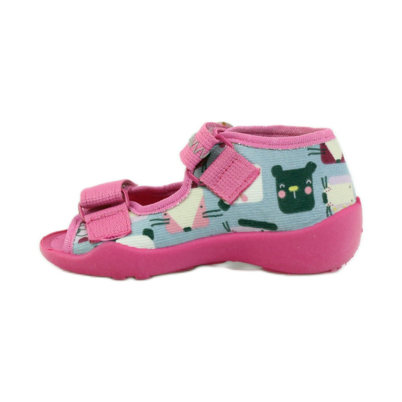 Chinelos Sandálias Serduszko Befado 242p071 rosa cinza 2