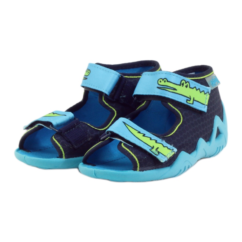 Sapatos infantis Befado, chinelos, sandálias 250p068 azul marinho azul verde 3