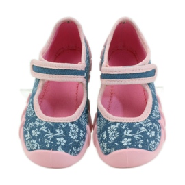 Chinelos bailarinas com flores Befado 109p160 rosa cinza azul 4 Chinelos bailarinas com flores Befado 109p160 rosa cinza azul 4