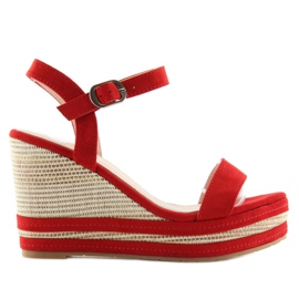 Sandálias de cunha vermelha 1505-2 vermelha vermelho 2