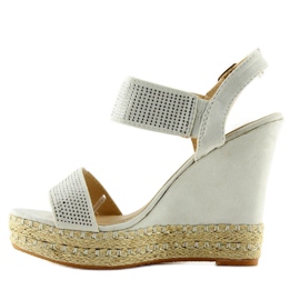 Sandália cinza com salto de cunha 3811-7 Cinza 2