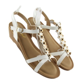 Sandálias de salto baixo branco HX-1 branco 1