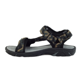 American Club Sandálias com inserção de couro americano 1728 preto marrom 2