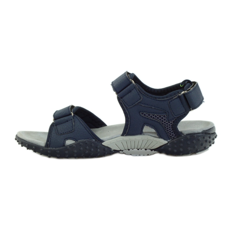 American Club Sandálias com inserção de couro americano 1715 azul marinho 2