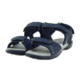 American Club Sandálias com inserção de couro americano 1715 azul marinho 3