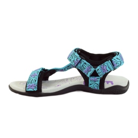 American Club Sandálias com inserção de couro americano 1717 azul roxo 2