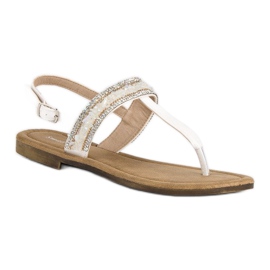 Small Swan chinelos brancos 1