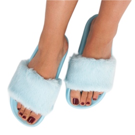 Wilady chinelos azuis com pele azul 2