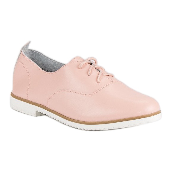 Sapatos de couro em pó MAZARO rosa 1