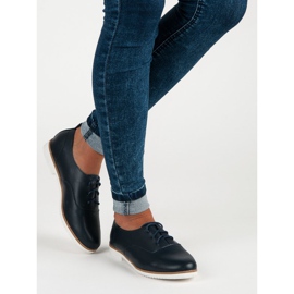 Sapato de couro azul marinho Mazaro 2