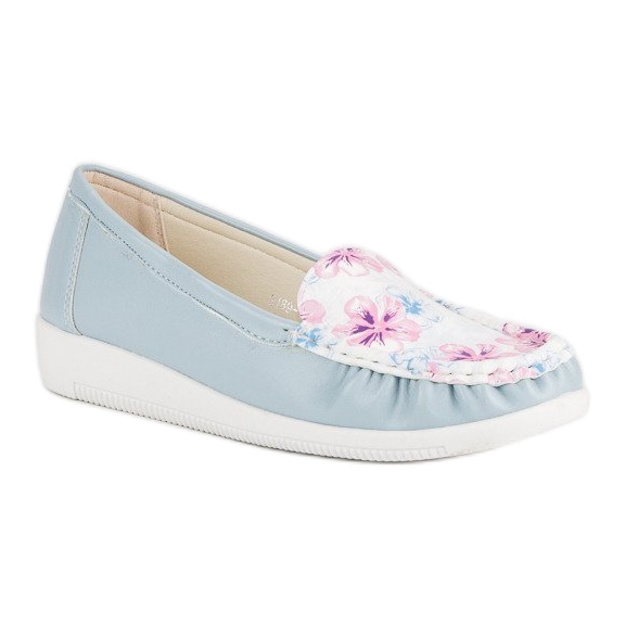 Tullo Mocassins Azuis Com Flores azul 1