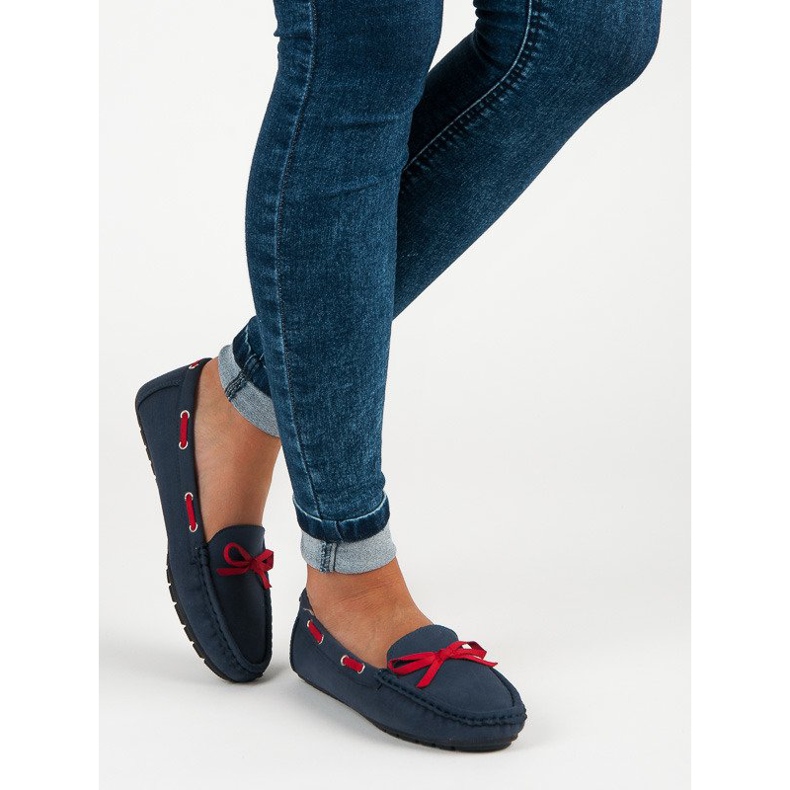 Tullo Mocassins estilosos de camurça azul 1