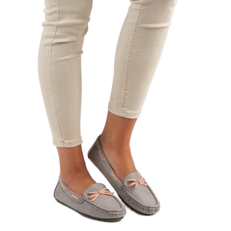 Tullo Mocassins estilosos de camurça cinza 1