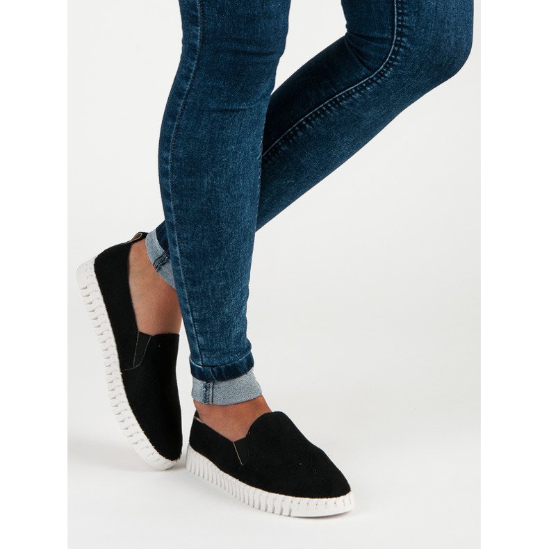 Tullo Chinelos de camurça preta preto 1