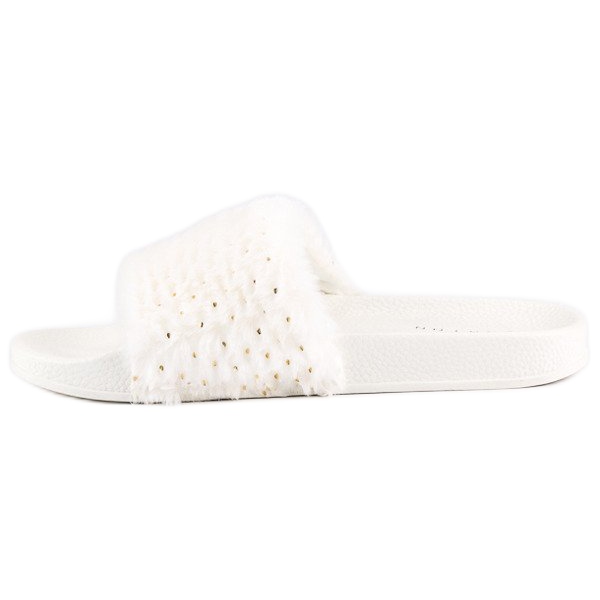 Erynn Chinelos brancos com pelo 1