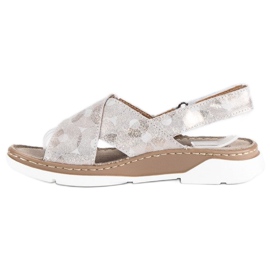 Filippo Sandálias rasas de couro natural amarelo 1