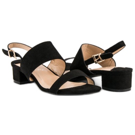 Fama Sandálias de salto baixo preto 1