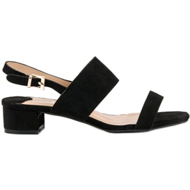 Fama Sandálias de salto baixo preto 2