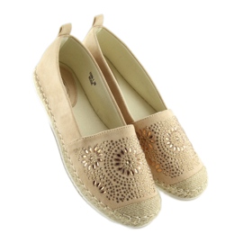 Alpargatas decoradas com bege 5599-1 Beige 2