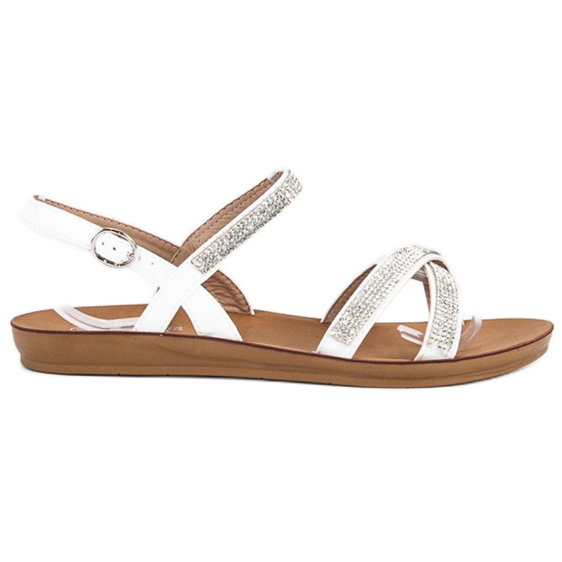 American Club Sandálias com enfeites americanos branco 2