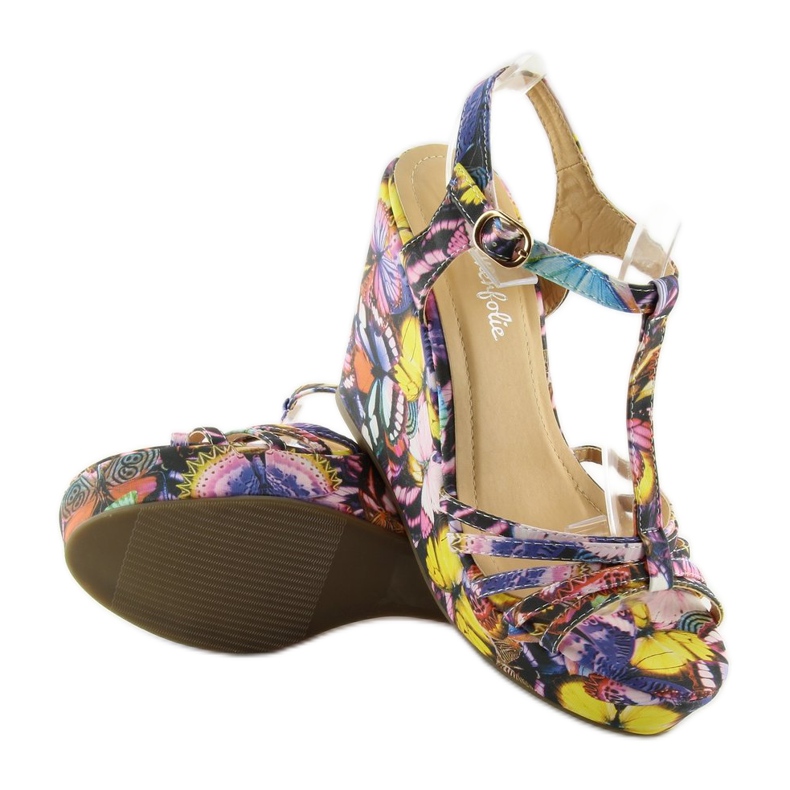 Sandálias de cunha YX-17 pretas preto 2