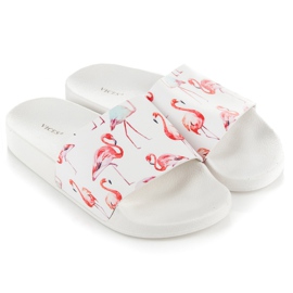 Vices chinelos de flamingo branco 1