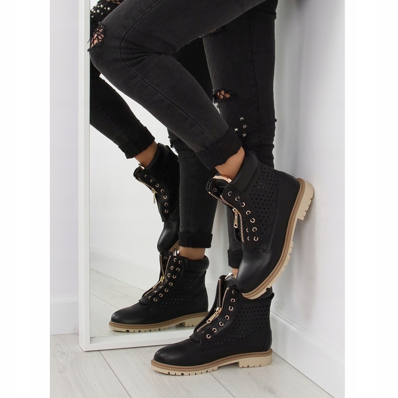 Balmanas a céu aberto, zíper dourado, preto R103 Preto 1