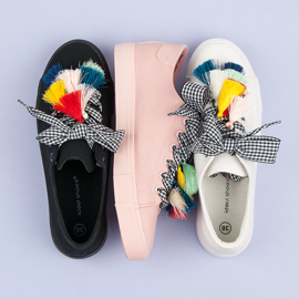 Ideal Shoes tênis rosa com franjas 1 Ideal Shoes tênis rosa com franjas 1