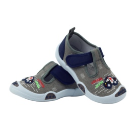 Tênis infantil American Club cinza com velcro 105/2018 azul marinho 3