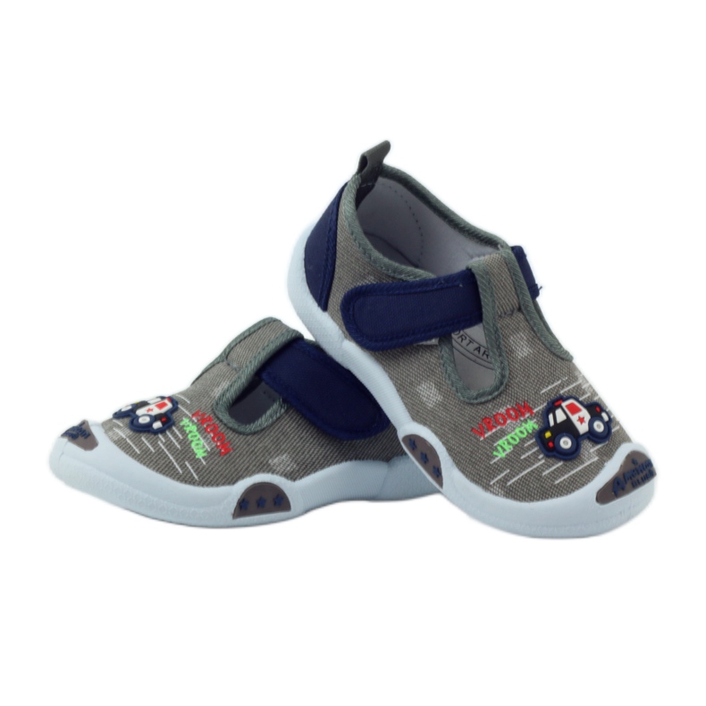Tênis infantil American Club cinza com velcro 105/2018 azul marinho 3
