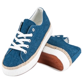 Kylie Trepadeiras com cordões na plataforma azul 1 Kylie Trepadeiras com cordões na plataforma azul 1